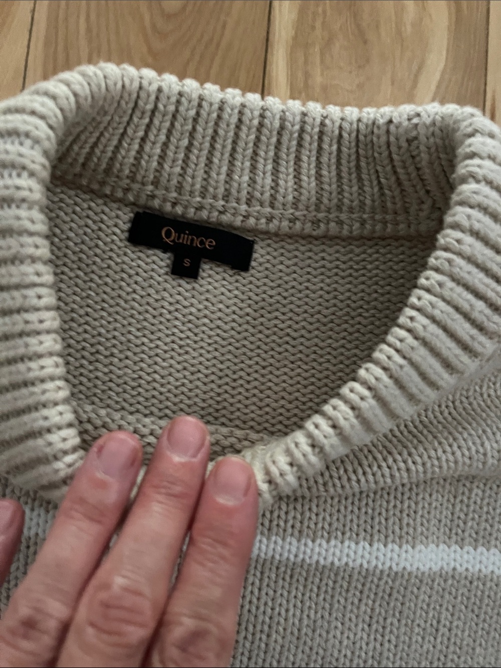 Quince 100% Organic Cotton Striped Crew Sweater - Picture 3 of 6